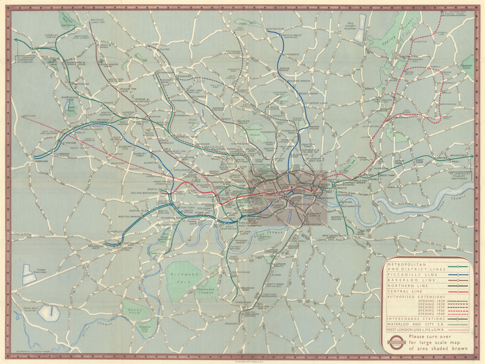 Associate Product London Transport Underground Railway map #1 1938 old vintage plan chart