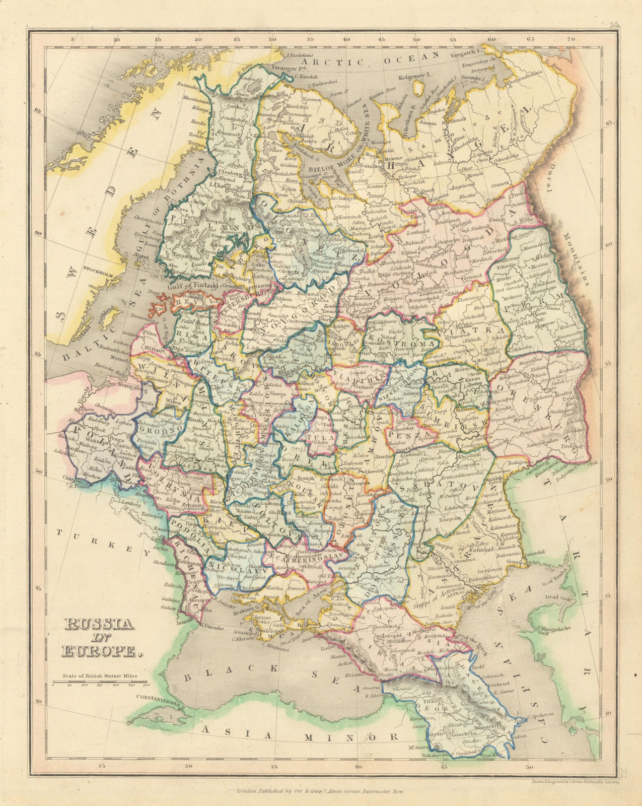 Russia in Europe by John Dower. Finland Poland Georgia Ukraine Belarus 1845 map