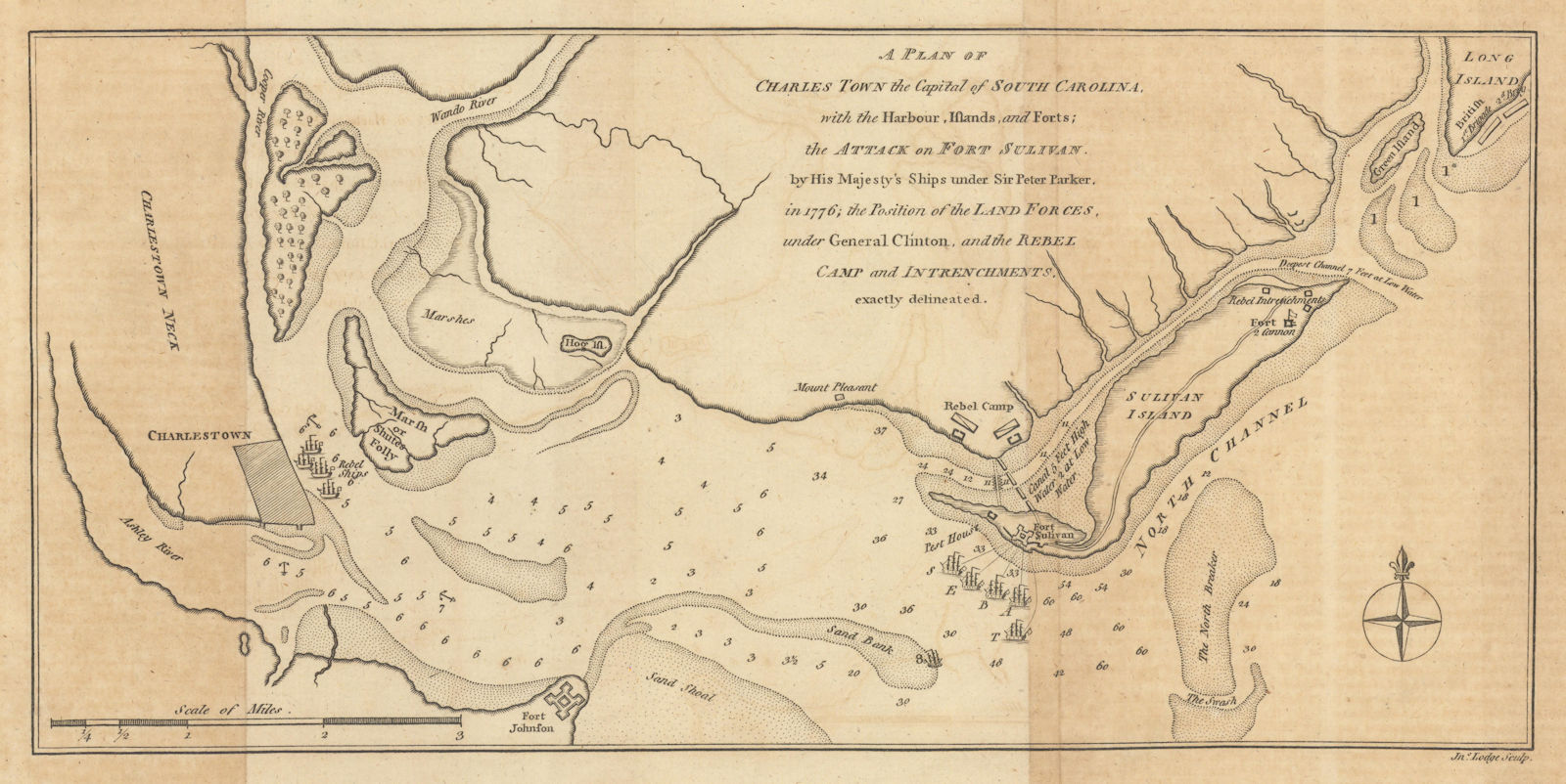 A Plan of Charles Town the Capital of South Carolina… Charleston. LODGE 1780 map