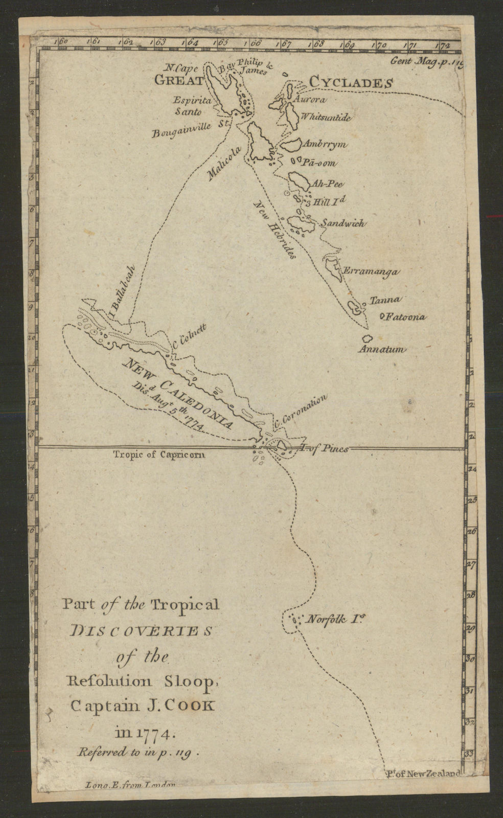 Associate Product The tropical discoveries of HMS Resolution… New Caledonia Vanuatu. COOK 1776 map