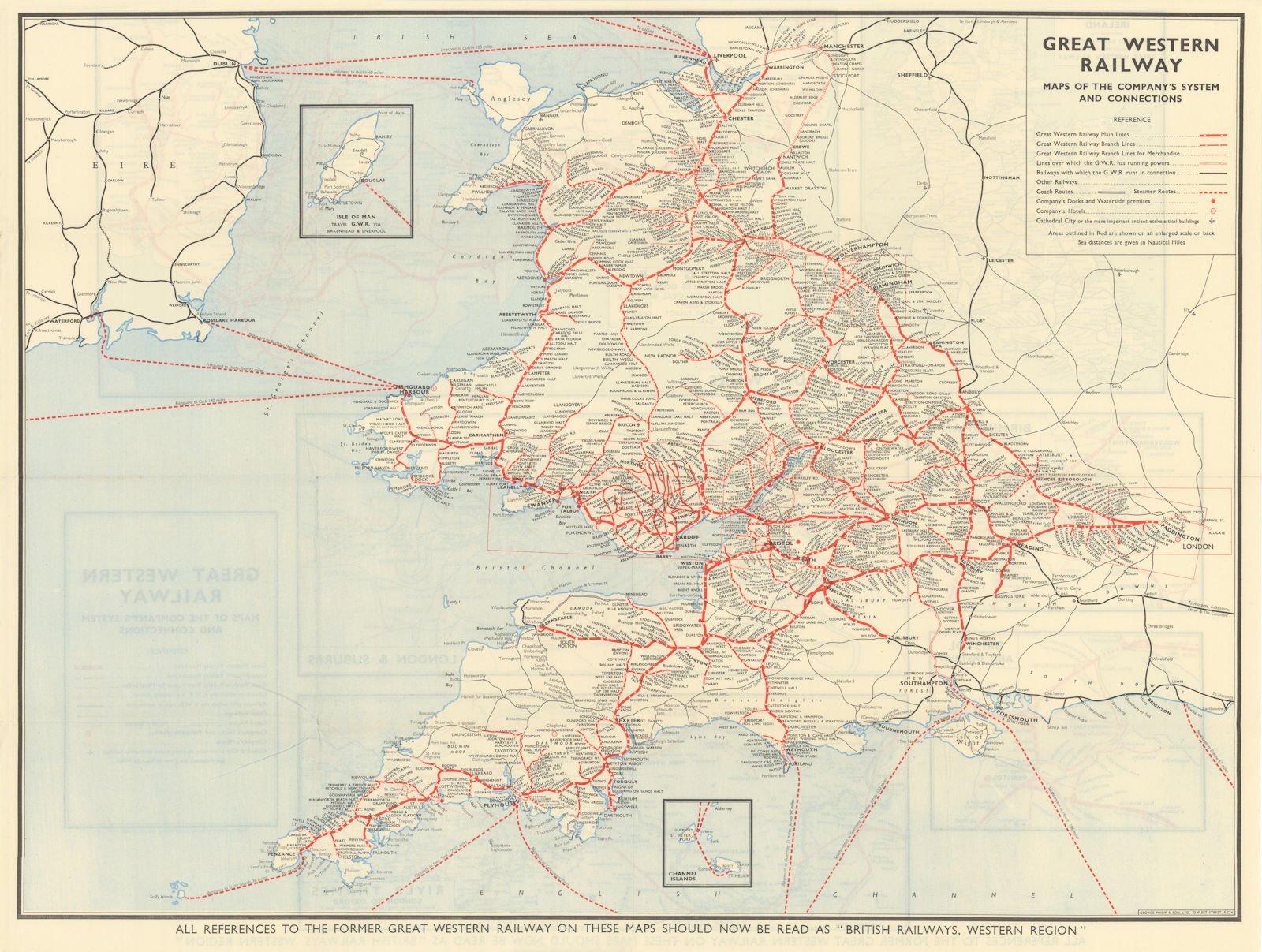Associate Product Great Western Railway - maps of the Company's system and connections c1948