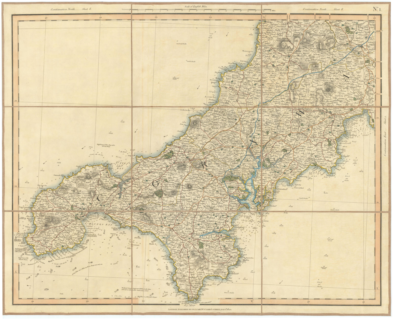 Associate Product WEST CORNWALL. Land's End Lizard Penwith Roseland St Agnes St Ives CARY 1832 map