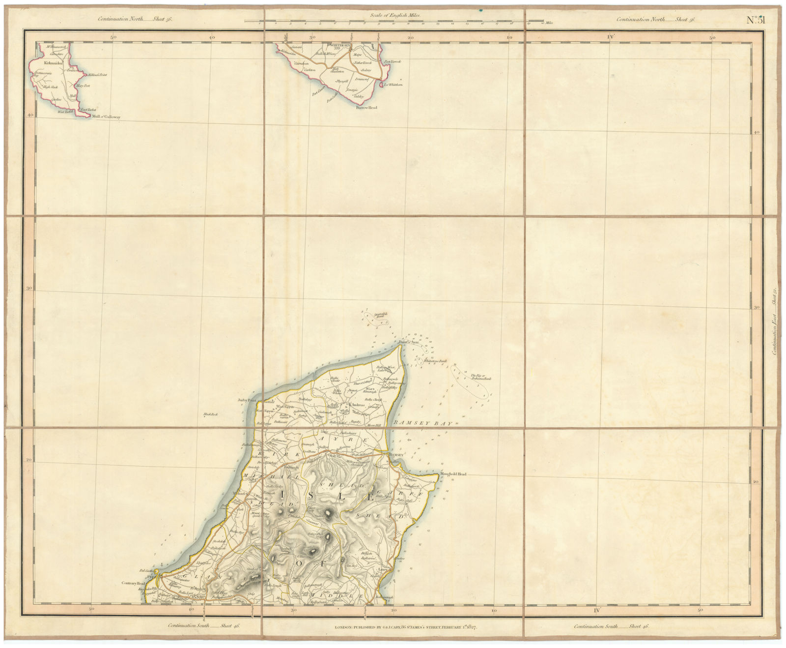 Associate Product ISLE OF MAN NORTH. Ramsey Wigtownshire Mull of Galloway Whithorn. CARY 1832 map