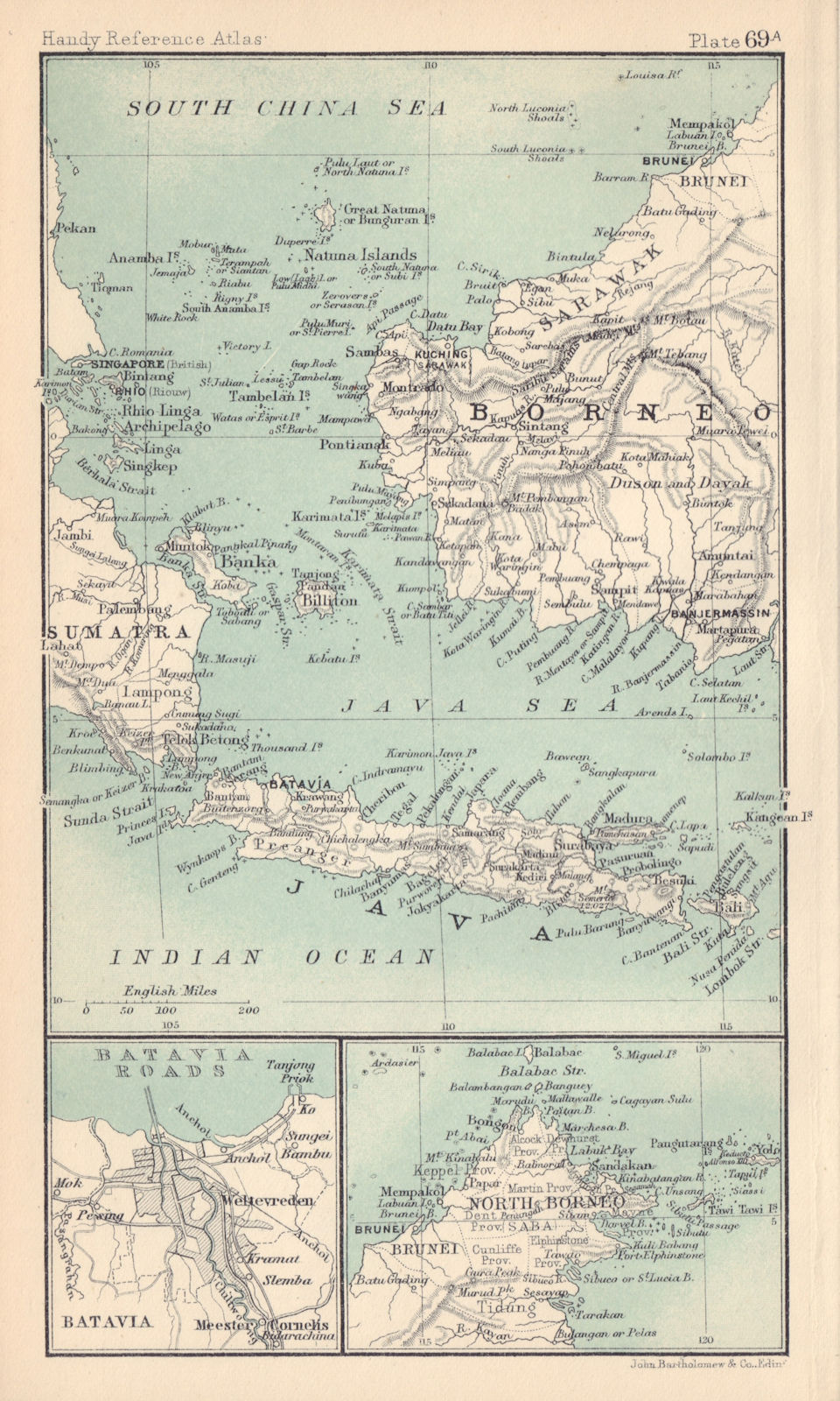 Batavia/Jakarta sketch plan. North Borneo Java Sea Singapore. Indonesia 1898 map