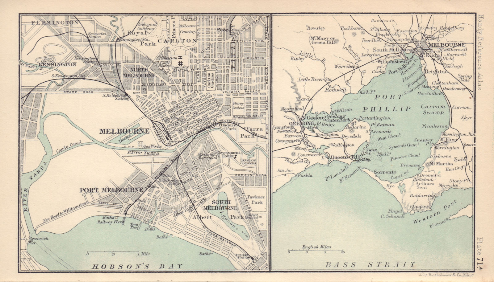 Associate Product Environs of Melbourne & Port Phillip. Victoria Australia. BARTHOLOMEW 1898 map