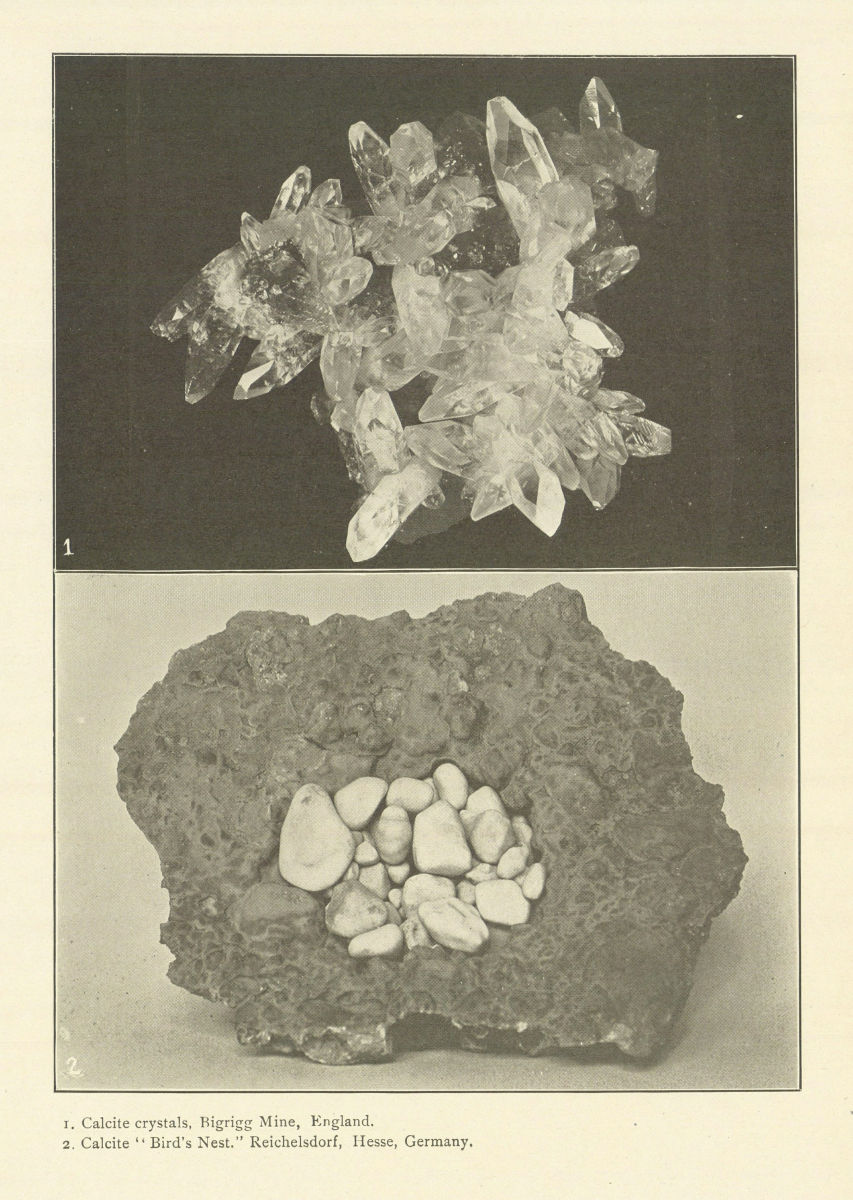 Calcite crystals, Bigrigg Mine, Cumbria. Calcite Bird's Nest, Reichelsdorf 1907