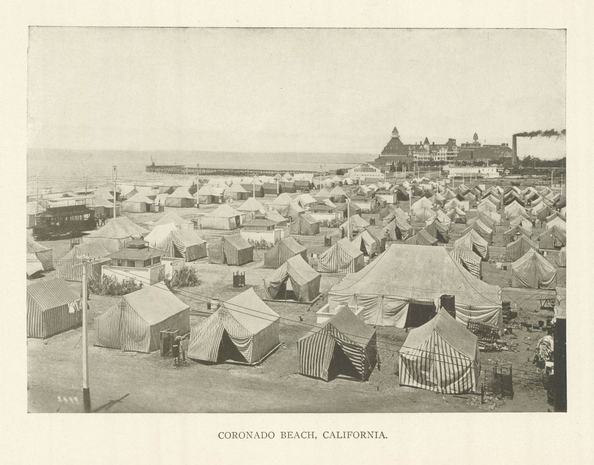 Coronado Beach, California 1907 old antique vintage print picture