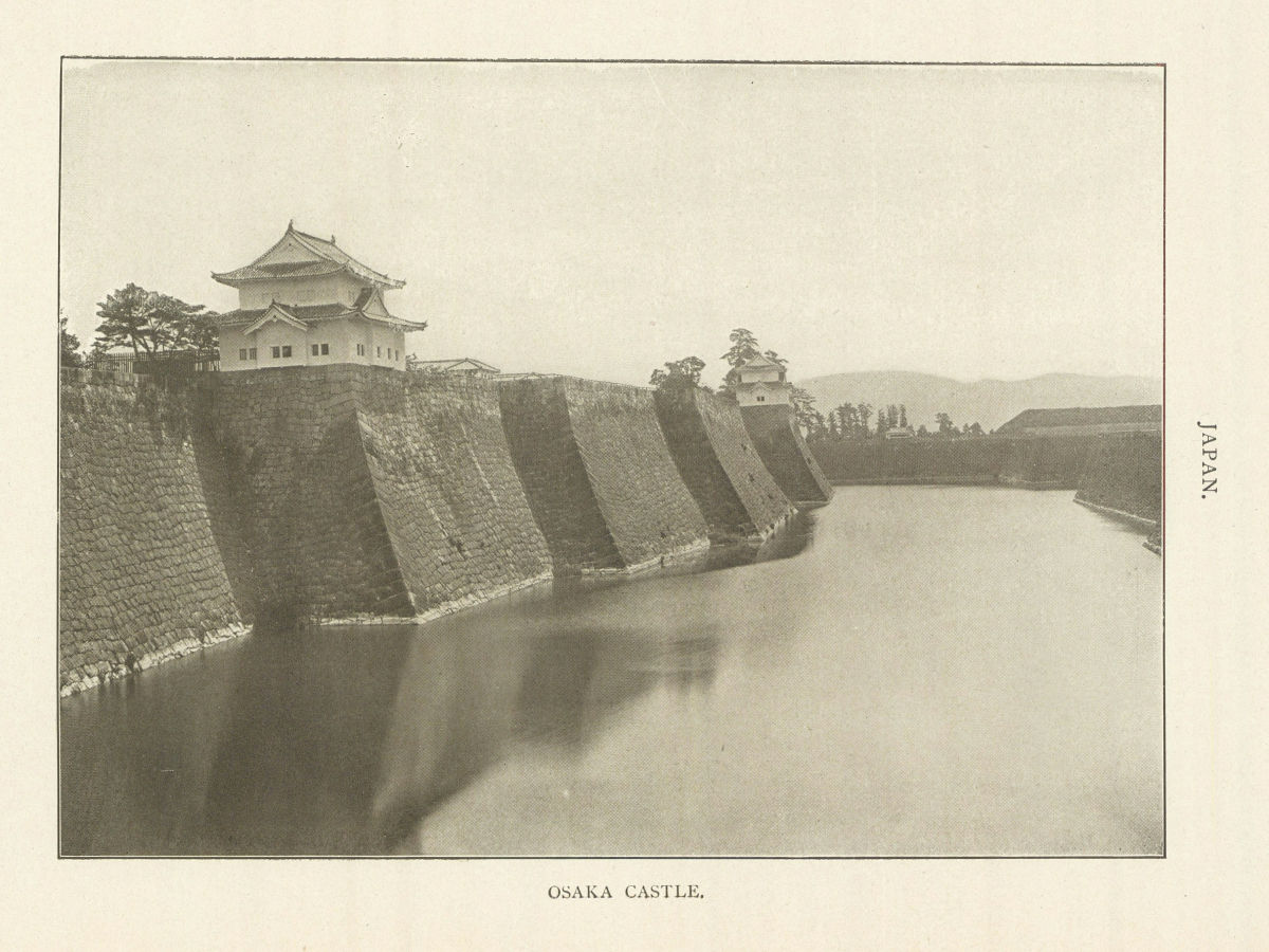 Japan. Osaka Castle 1907 old antique vintage print picture