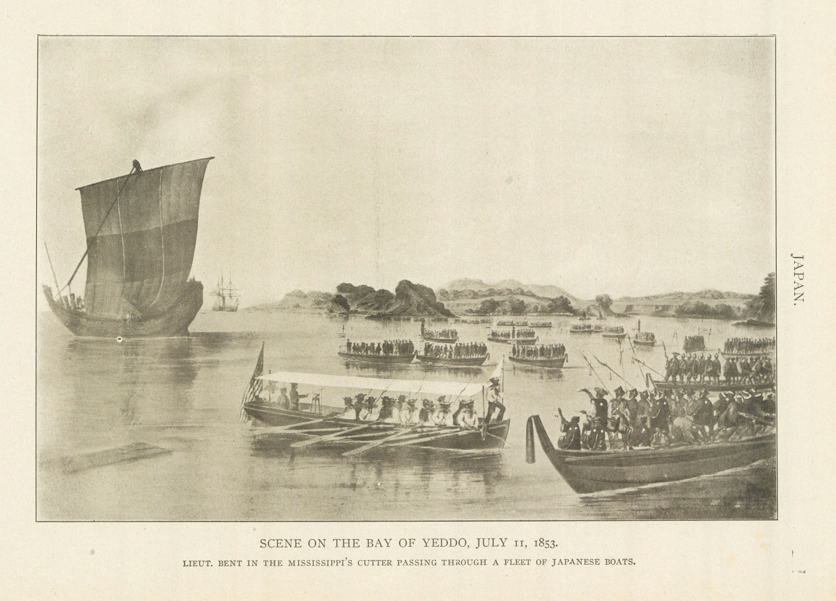Japan. Tokyo Bay July 11, 1853. Lieut. Bent In The Mississippi's Cutter 1907