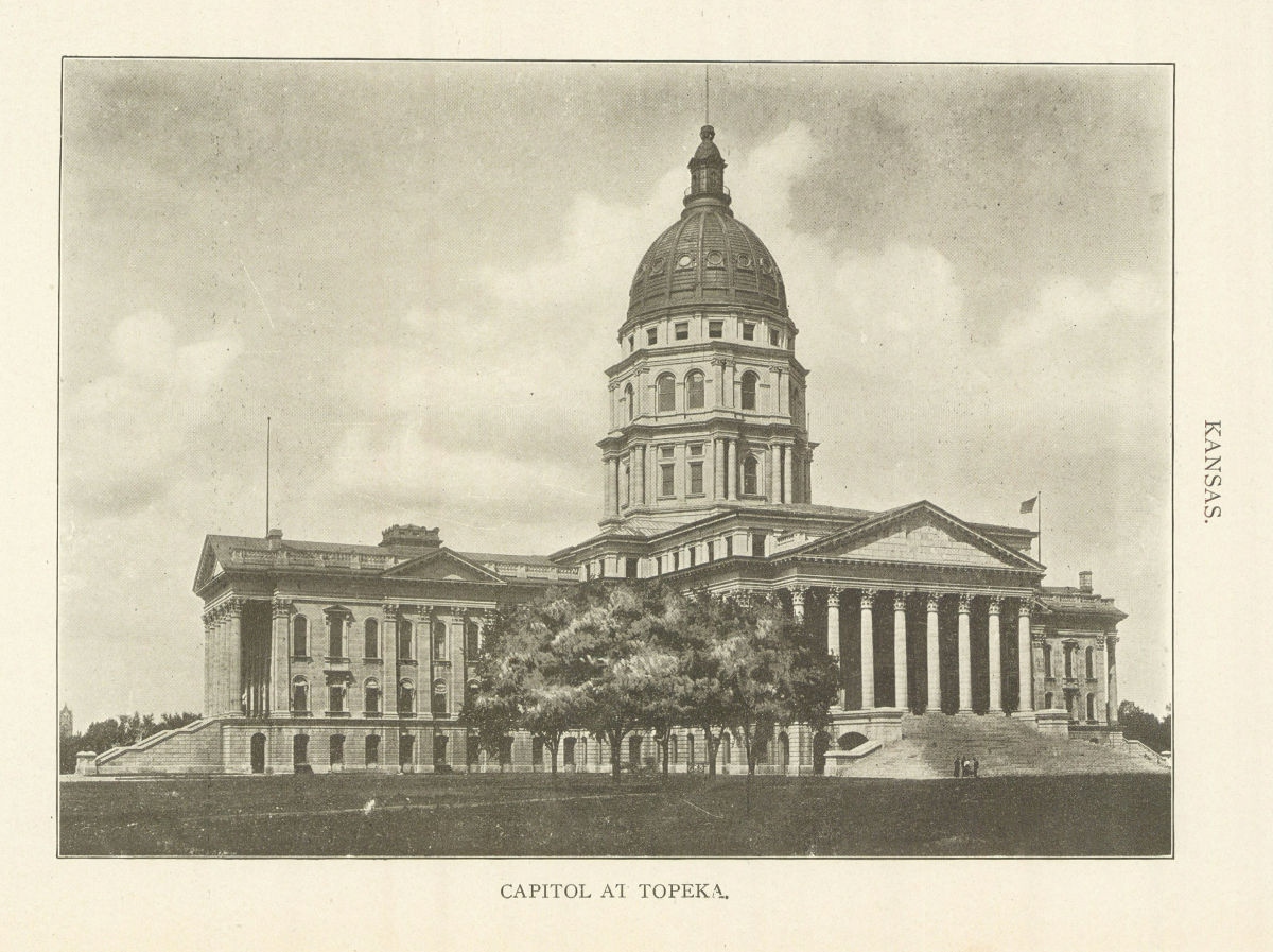 Kansas. Capitol At Topeka 1907 old antique vintage print picture