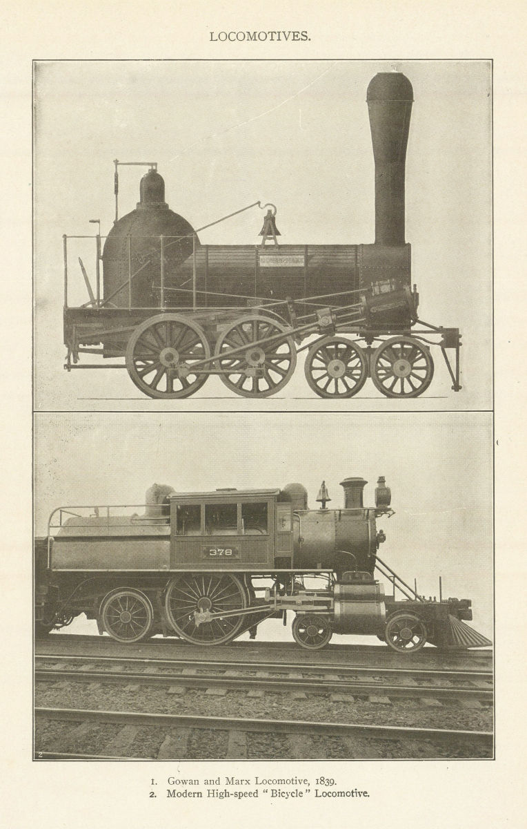 Gowan & Marx Locomotive, 1839. Modern High-speed " Bicycle" Locomotive 1907