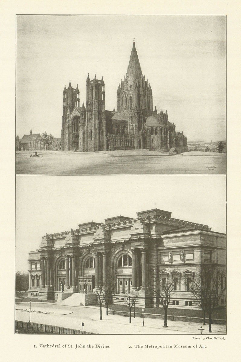 Associate Product NEW YORK CITY. Cathedral of St. John the Divine. Metropolitan Museum of Art 1907