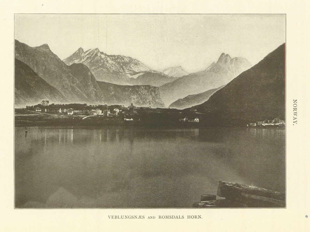 Norway. Veblungsnaes And Romsdals Horn 1907 old antique vintage print picture