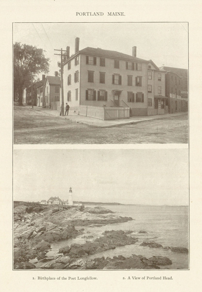 Associate Product PORTLAND MAINE. Birthplace of the Poet Longfellow. A View of Portland Head 1907