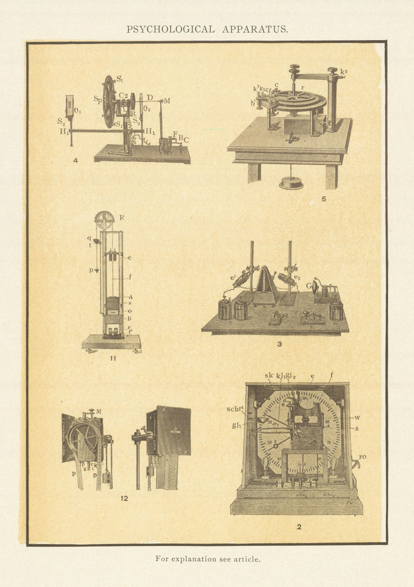 Psychological Apparatus. Science 1907 old antique vintage print picture