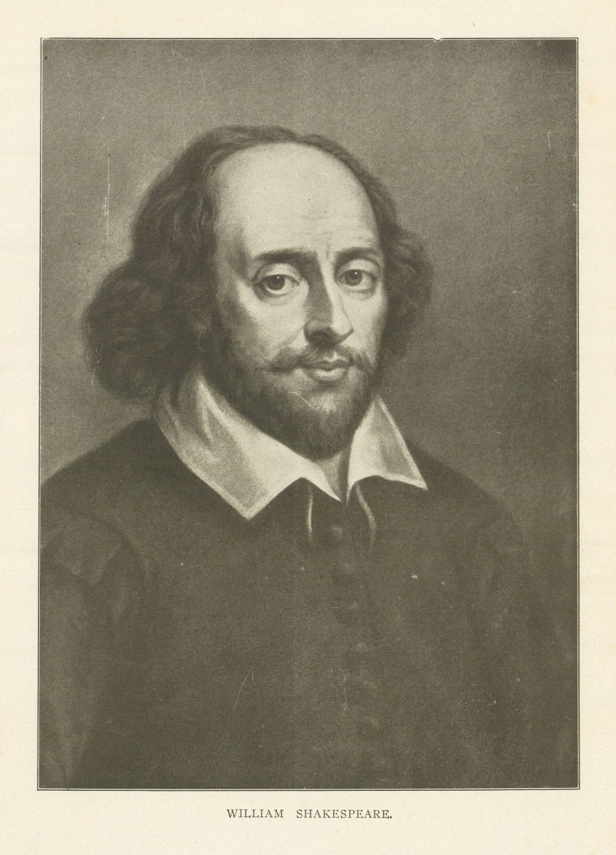 William Shakespeare. England 1907 old antique vintage print picture