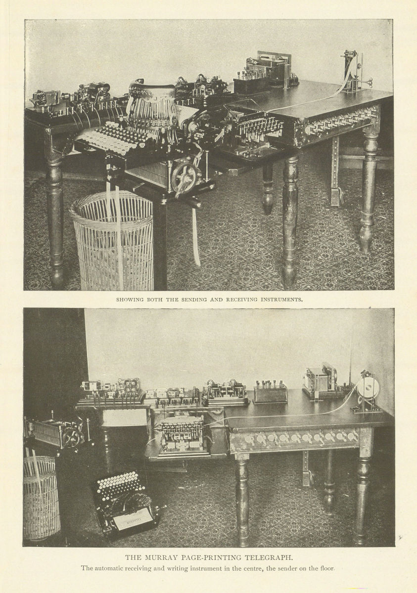Associate Product MURRAY PAGE-PRINTING TELEGRAPH. Sending & receiving equipment 1907 old