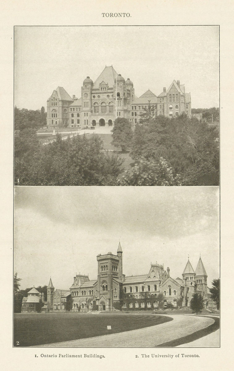 TORONTO.. 1. Ontario Parliament Buildings. 2. The University of Toronto..  1907