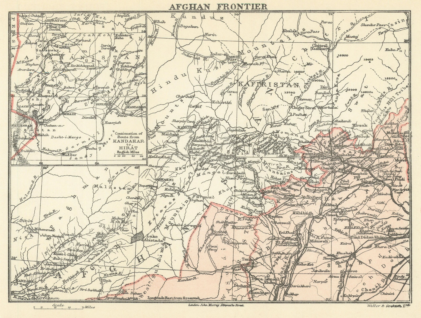 Associate Product PAKISTAN. Afghan Frontier. British India 1905 old antique map plan chart