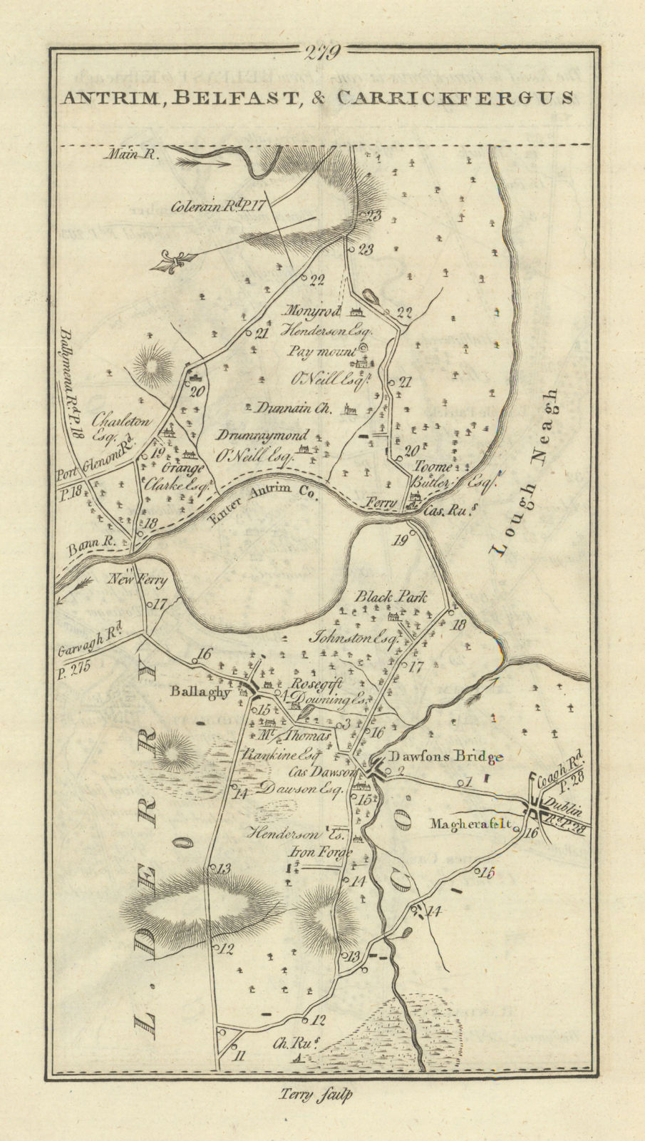 Associate Product #279 Lough Beg/Neagh Magherafelt Castledawson Bellaghy. TAYLOR/SKINNER 1778 map