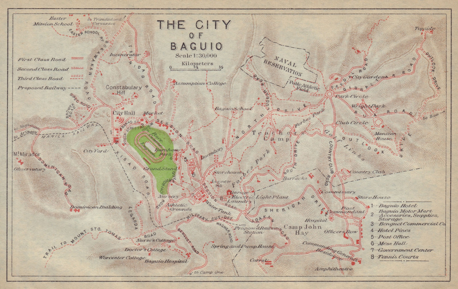 The City of Baguio town plan. Luzon. Philippines 1917 old antique map chart