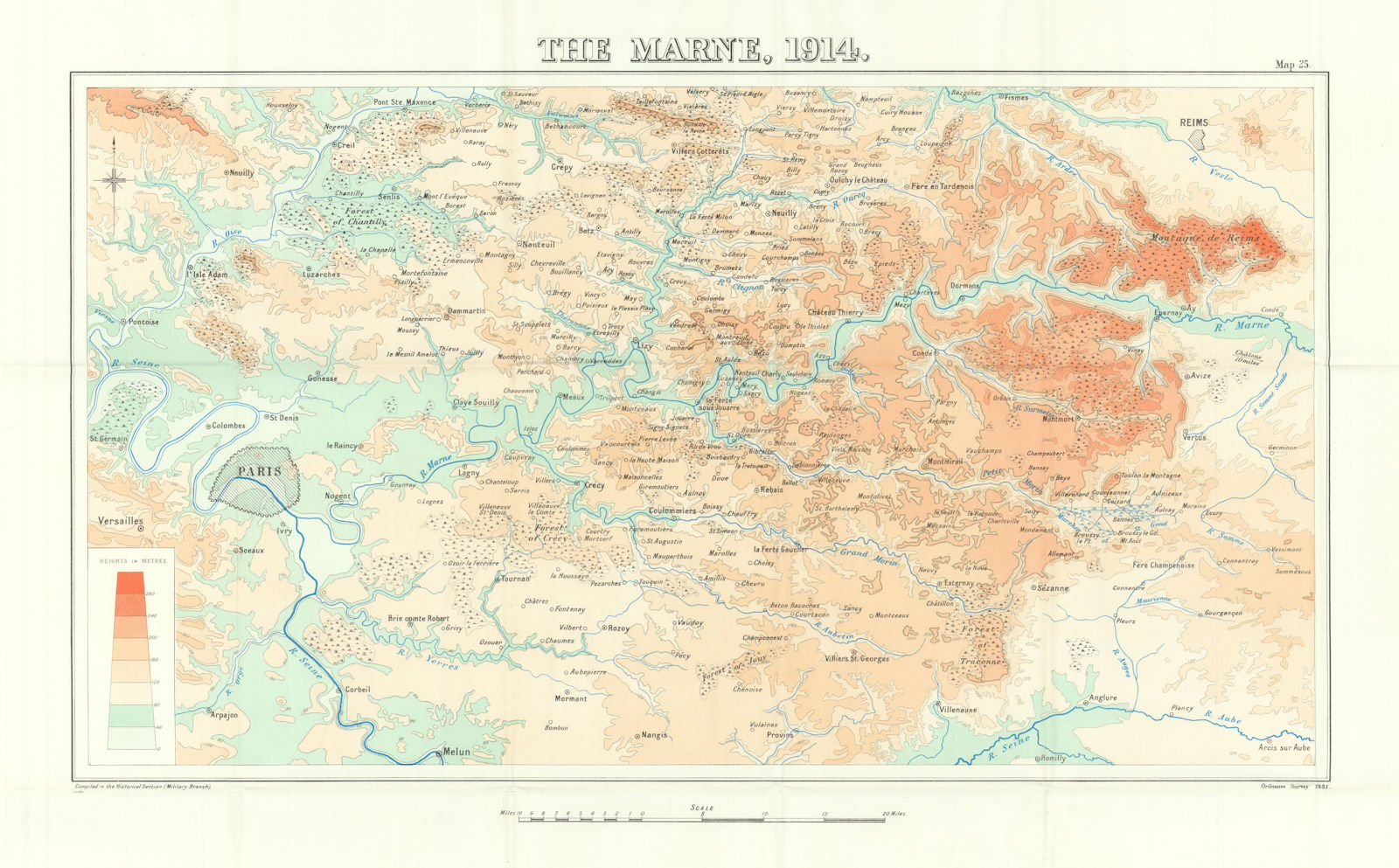 Associate Product The Marne, 1914. First World War. 1933 old vintage map plan chart