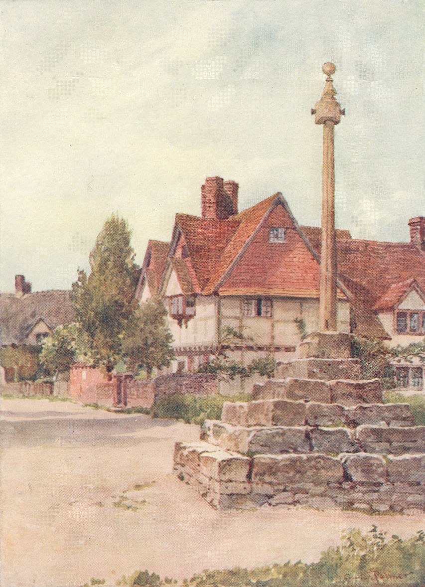 The Old Cross, East Hagbourne, Berkshire by Sutton Palmer 1920 print