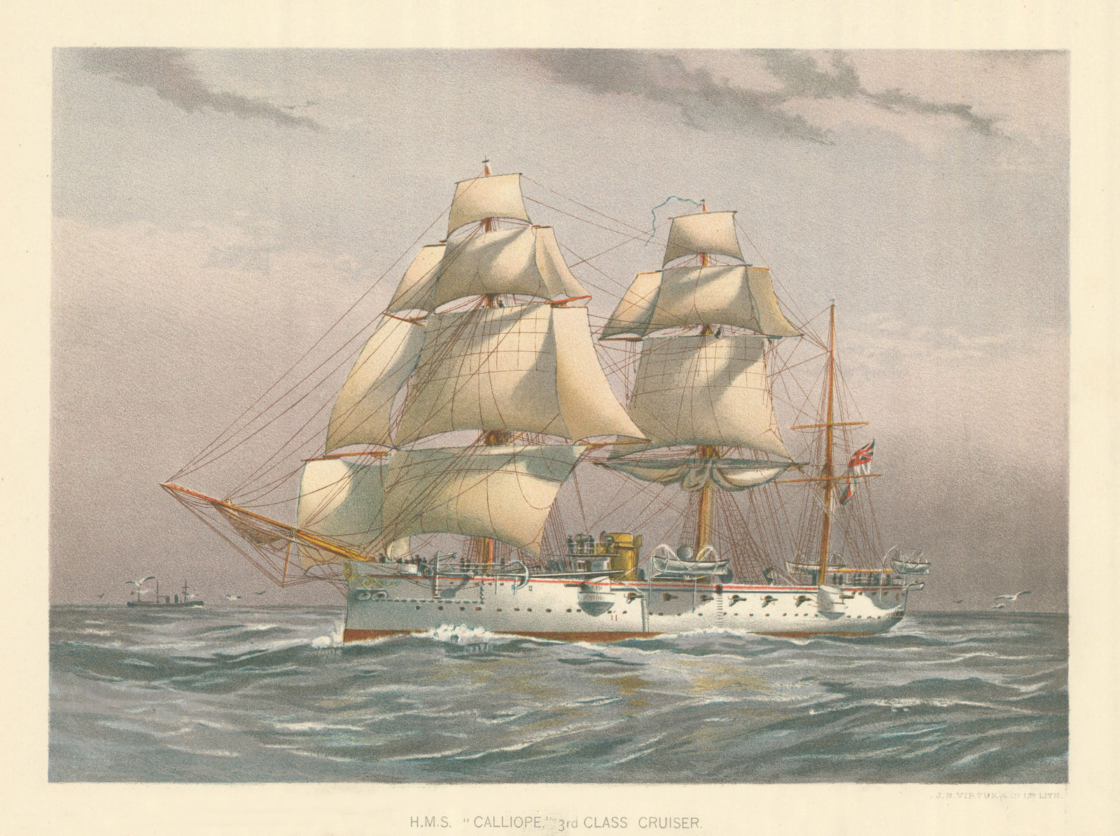 Associate Product H.M.S. "Calliope" - 3rd class cruiser (1884) by W.F. Mitchell. Royal Navy 1893