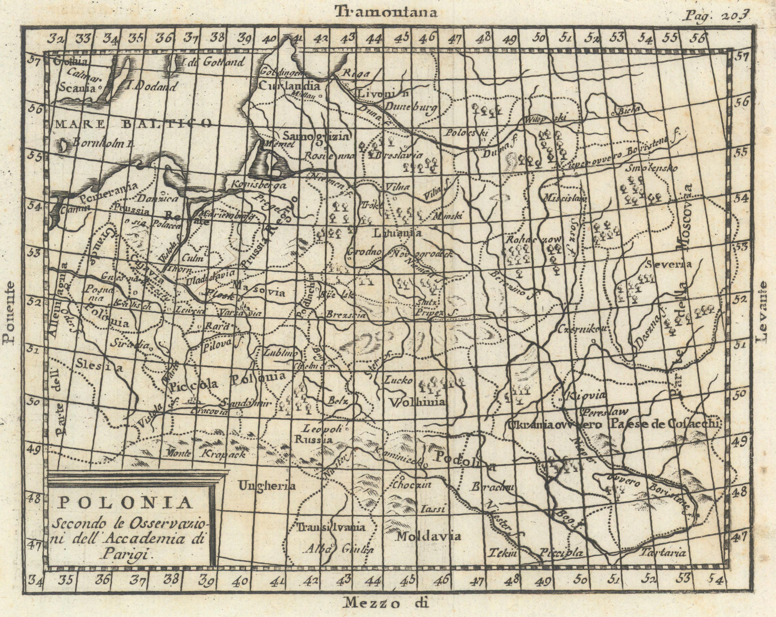 'Polonia'. Poland antique map by Claudio Buffier 1788 old chart