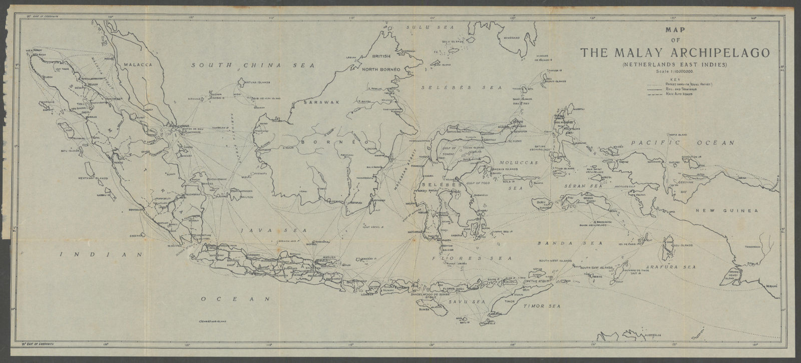 The Malay Archipelago (Netherlands East Indies), Indonesia. VAN STOCKUM 1930 map