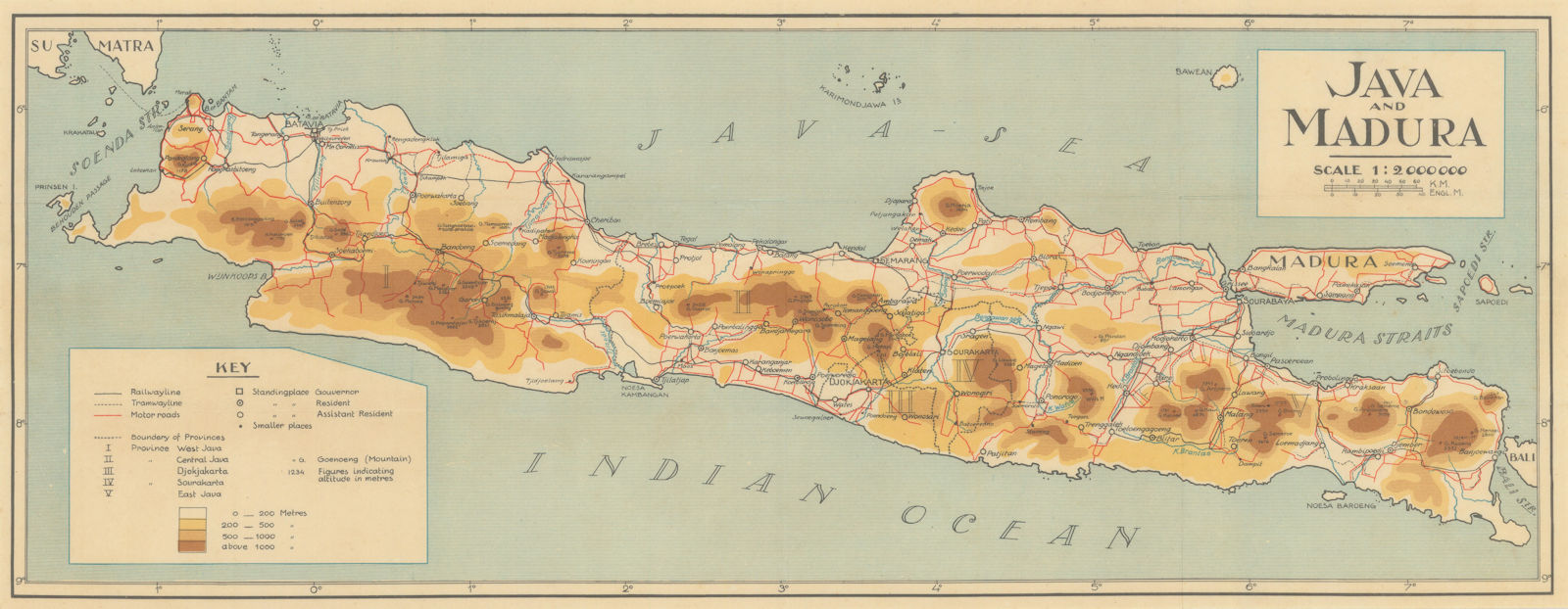 Java and Madura islands. Dutch East Indies. Indonesia. VAN STOCKUM 1930 map