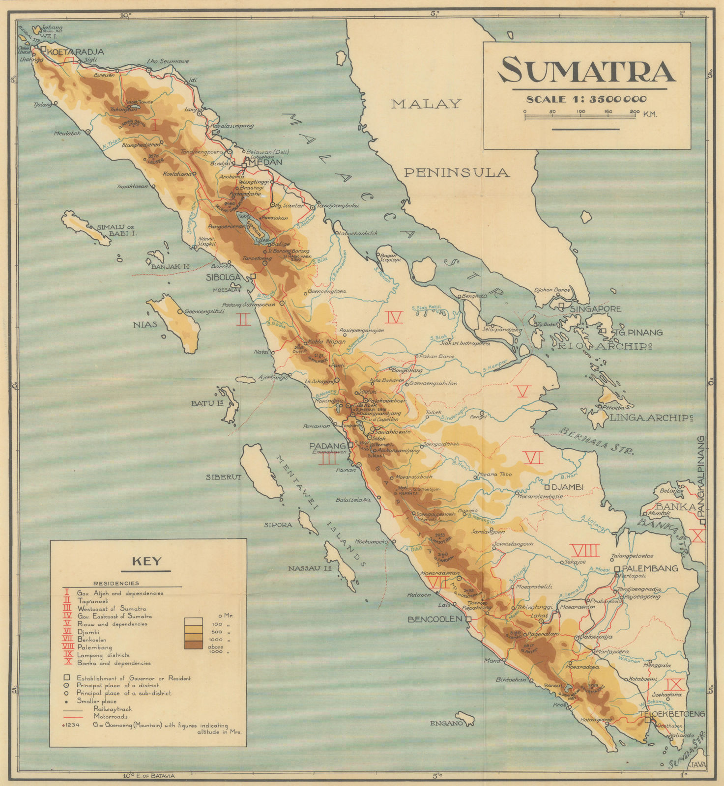 Associate Product Sumatra, Dutch East Indies. Indonesia. VAN STOCKUM 1930 old vintage map chart