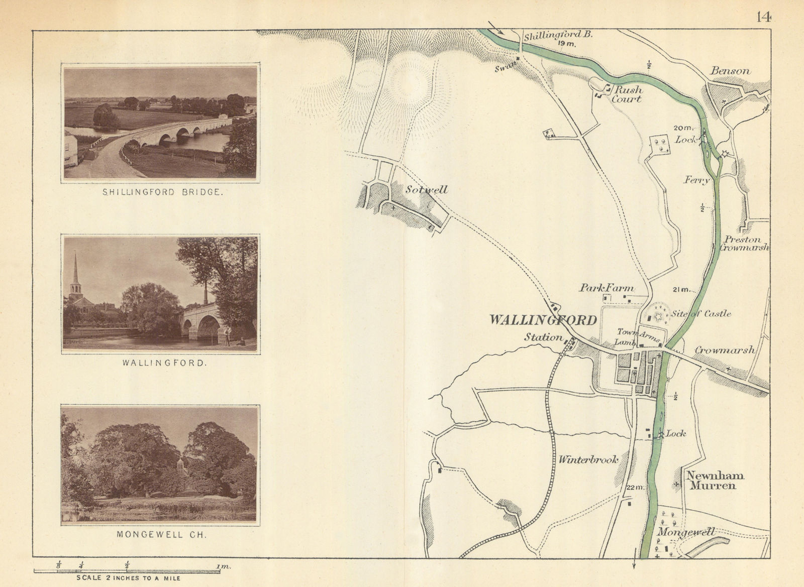 RIVER THAMES - Sotwell - Benson - Wallingford. Mongewell Church. TAUNT 1879 map