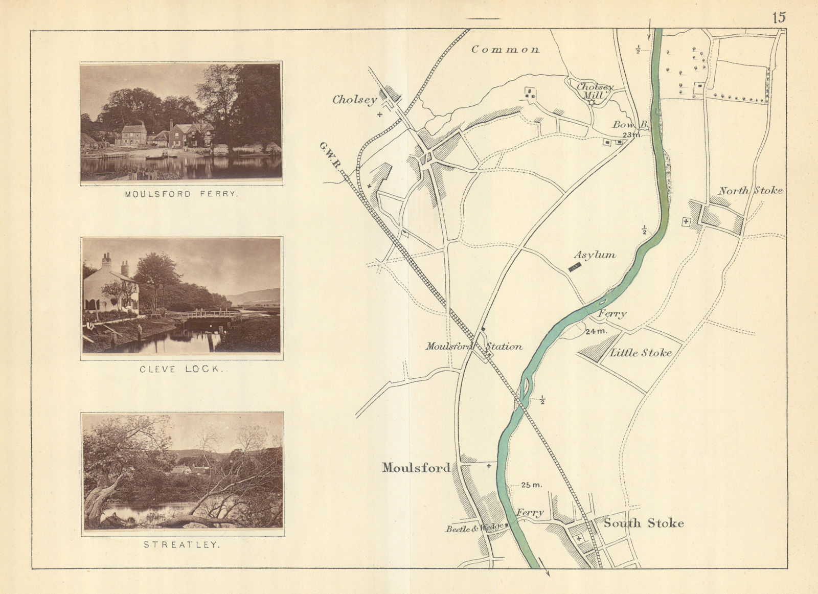 RIVER THAMES - Cholsey - Moulsford - South Stoke. Streatley. TAUNT 1879 map