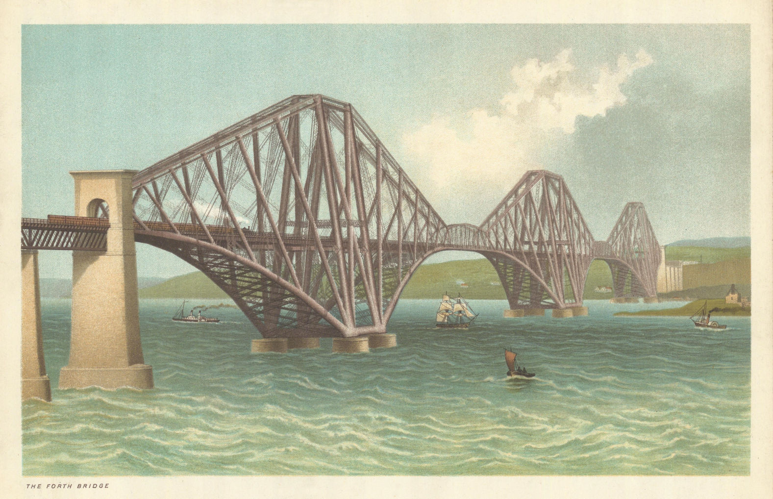 The Forth Bridge. Scotland antique chromolithograph 1891 old print