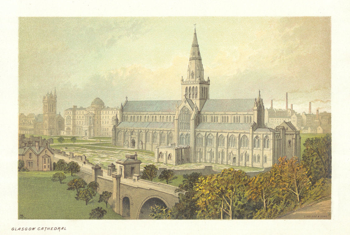 Associate Product Glasgow Cathedral. Scotland antique chromolithograph 1891 old print