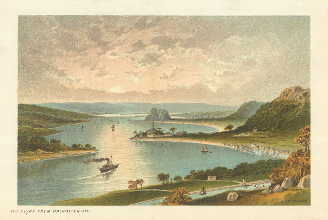 Associate Product The Clyde from Dalnotter Hill. Scotland antique chromolithograph 1891 print