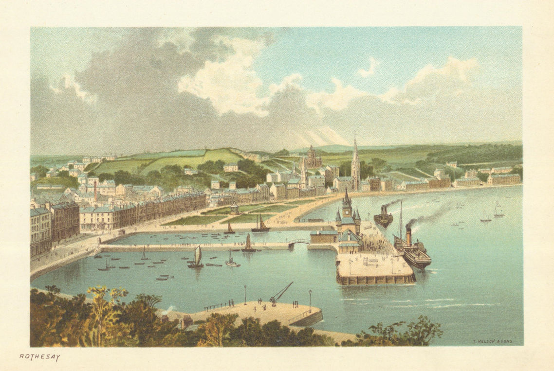 Rothesay. Scotland antique chromolithograph 1891 old print picture
