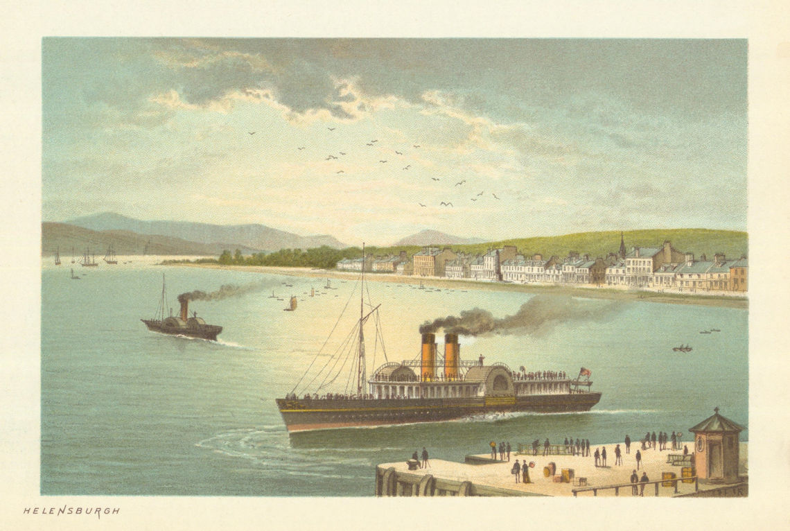 Helensburgh. Scotland antique chromolithograph 1891 old print picture