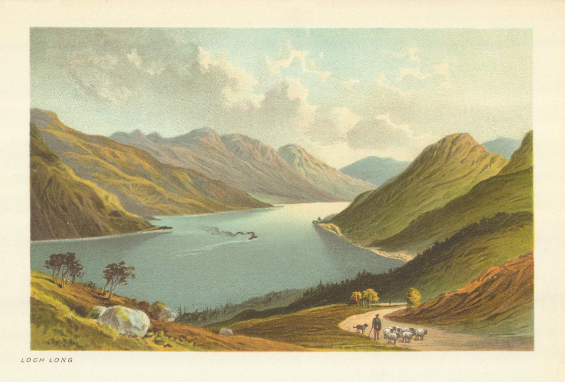 Loch Long. Scotland antique chromolithograph 1891 old print picture