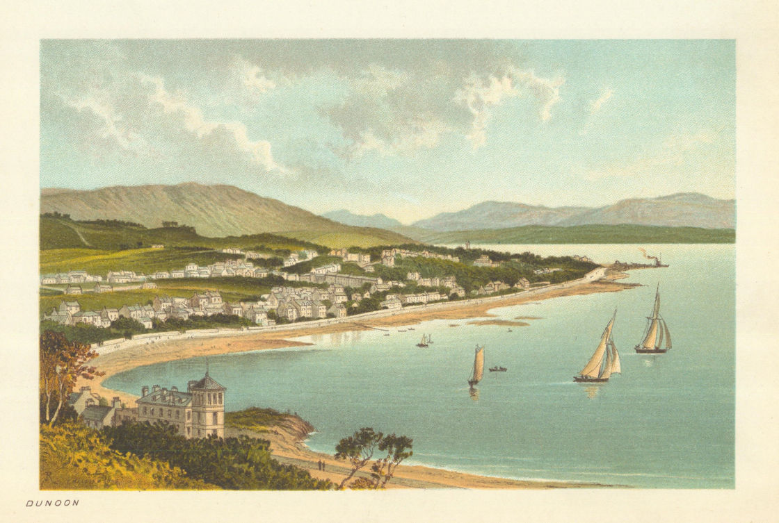 Dunoon. Scotland antique chromolithograph 1891 old print picture