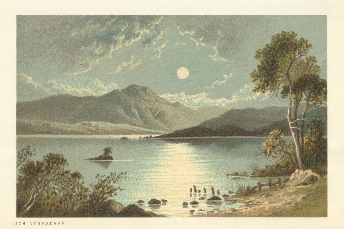 Loch Vennachar. Scotland antique chromolithograph 1891 old print