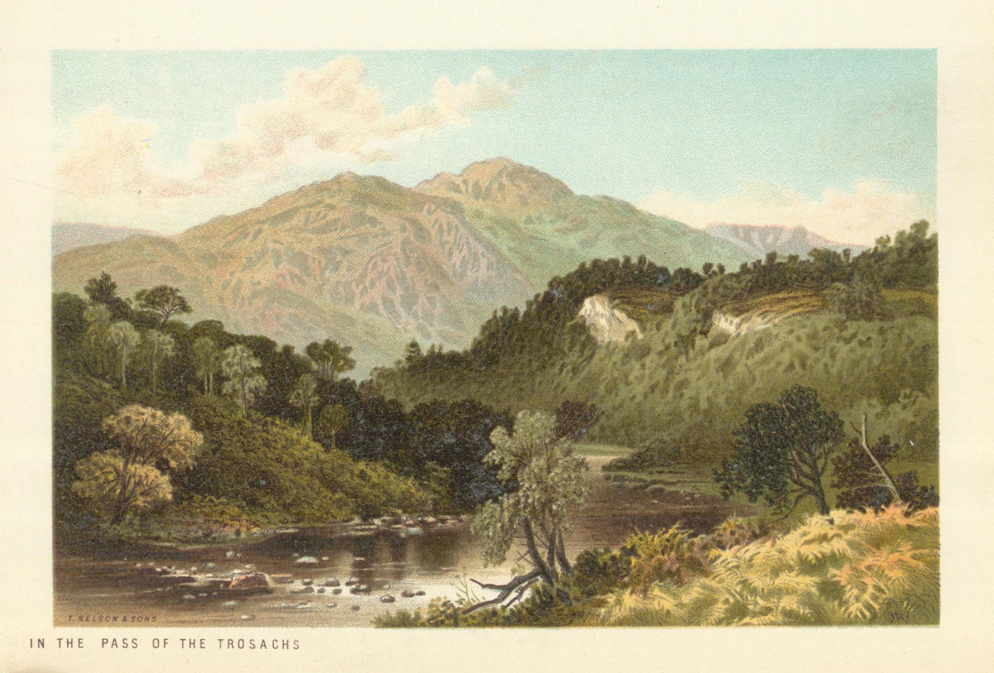 In the Pass of the Trossachs. Scotland antique chromolithograph 1891 old print