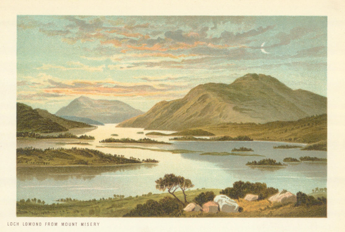 Loch Lomond from Mount Misery. Scotland antique chromolithograph 1891 print
