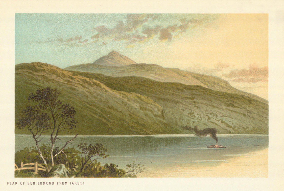 Peak of Ben Lomond from Tarbet. Scotland antique chromolithograph 1891 print
