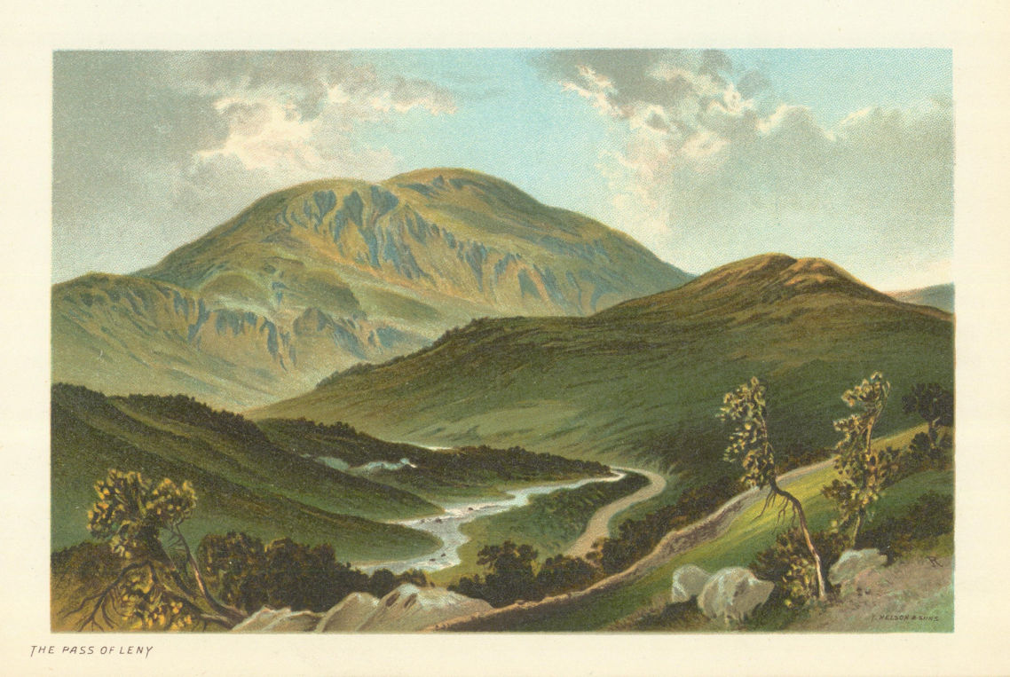 The Pass of Leny. Scotland antique chromolithograph 1891 old print