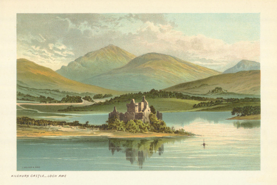 Kilchurn Castle, Loch Awe. Scotland antique chromolithograph 1891 old print