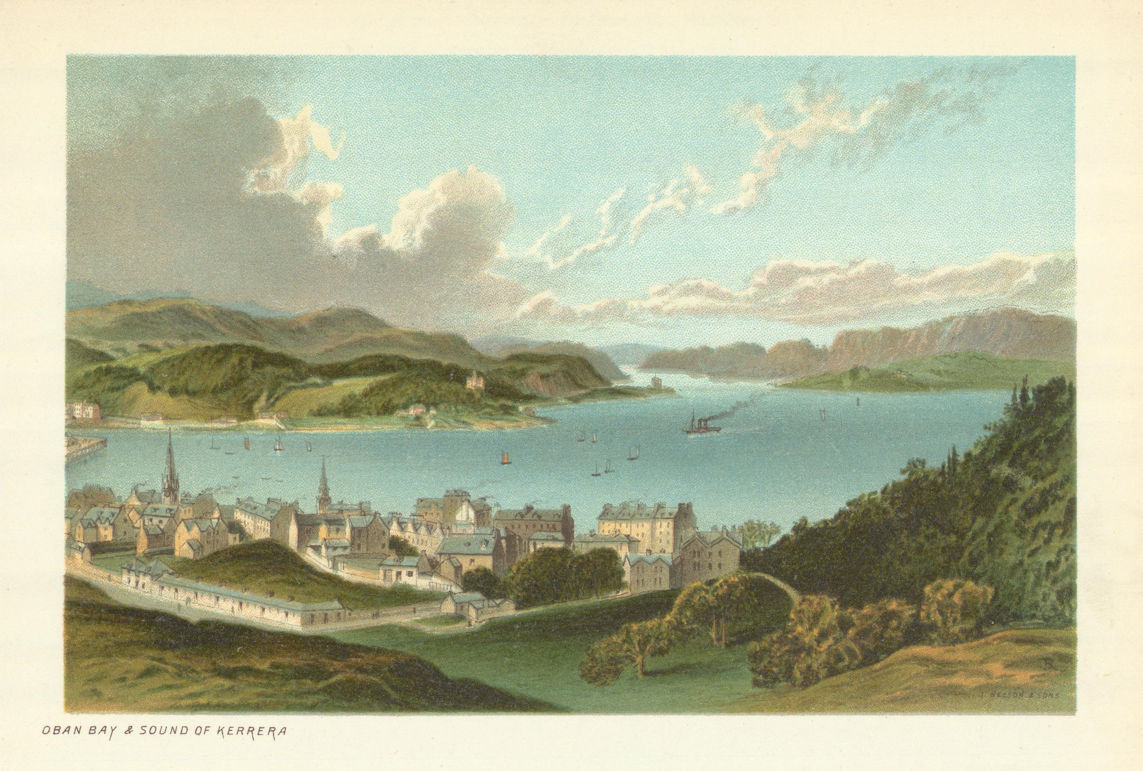 Associate Product Oban Bay and Sound of Kerrera. Scotland antique chromolithograph 1891 print