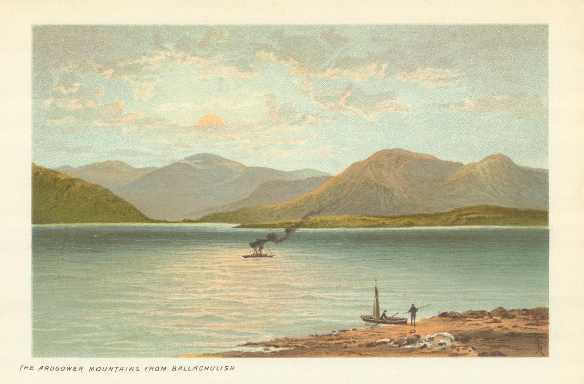 Associate Product The Ardgower Mountains from Ballachulish. Scotland antique chromolithograph 1891