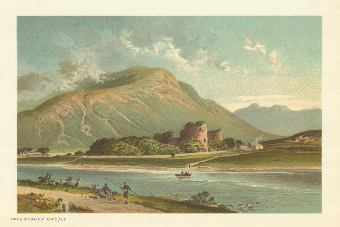 Inverlochy Castle. Scotland antique chromolithograph 1891 old print
